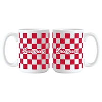 Lot de 2 tasses à motif de damier de 15 oz des Buccaneers de Tampa Bay