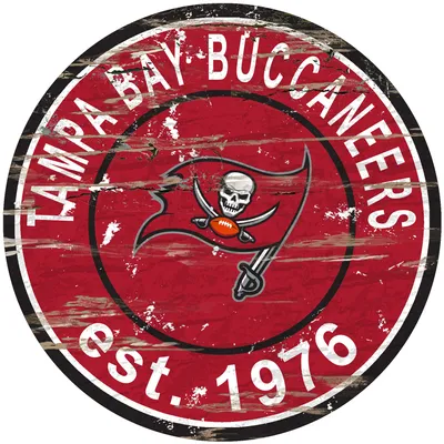 Tampa Bay Buccaneers 23.5" Distressed Round Sign