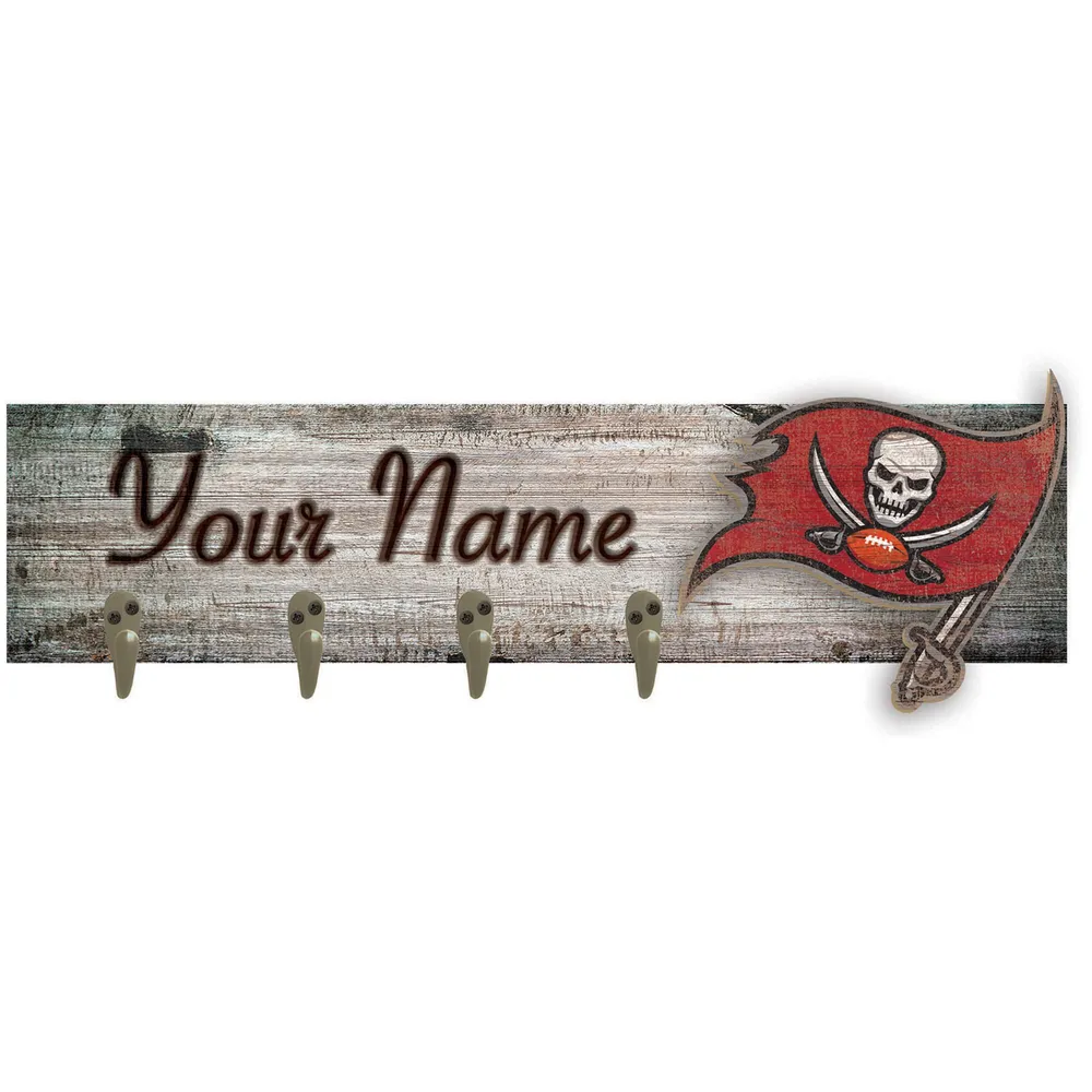 Lids Tampa Bay Buccaneers 24' x 6' Personalized Mounted Coat Hanger