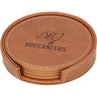 Lot de 4 sous-verres en similicuir des Buccaneers de Tampa Bay