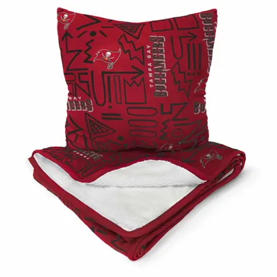 Tampa Bay Buccaneers Doodle Pop Poly Span Blanket and Pillow Combo Set
