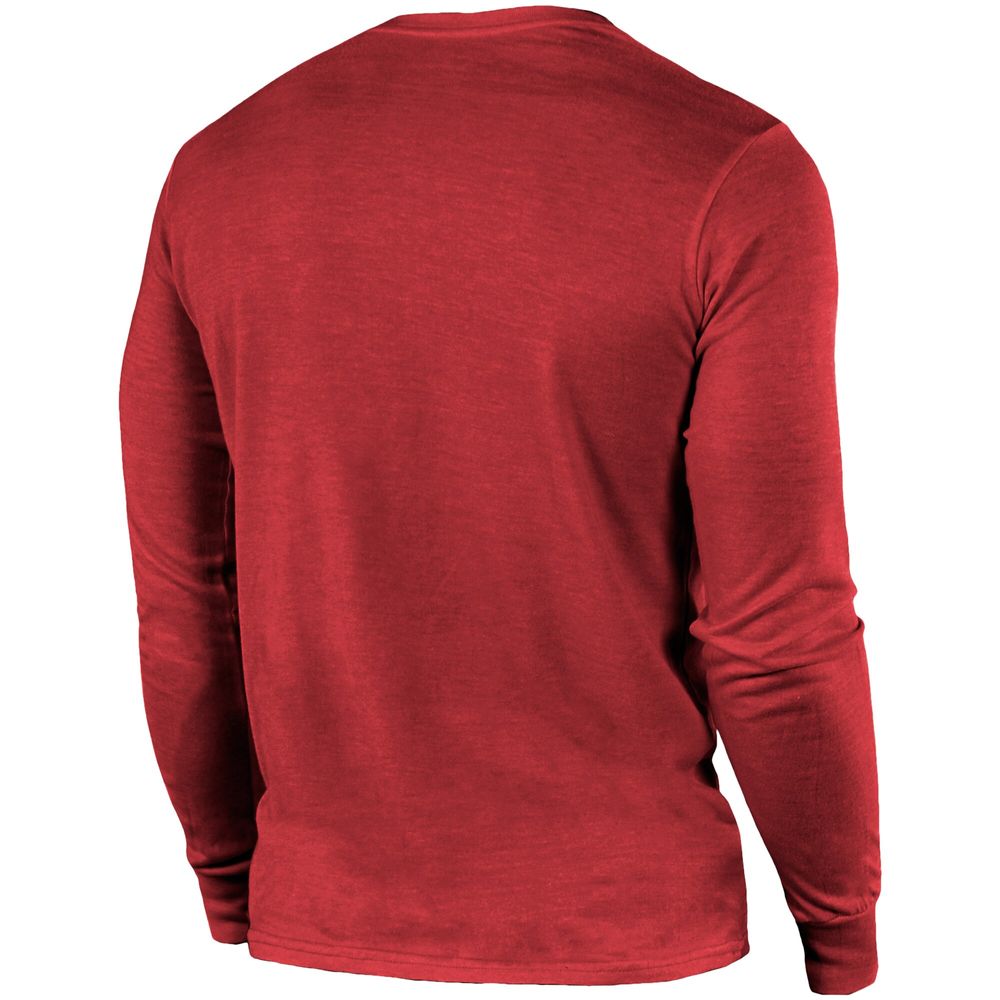 Tampa Bay Buccaneers Majestic Threads Lockup Tri-Blend Long Sleeve T-Shirt - Red