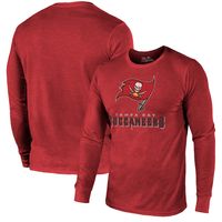 Tampa Bay Buccaneers Majestic Threads Lockup Tri-Blend Long Sleeve T-Shirt - Red