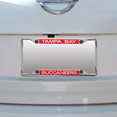 Tampa Bay Buccaneers Top & Bottom Mirror With Color Letters License Plate Frame