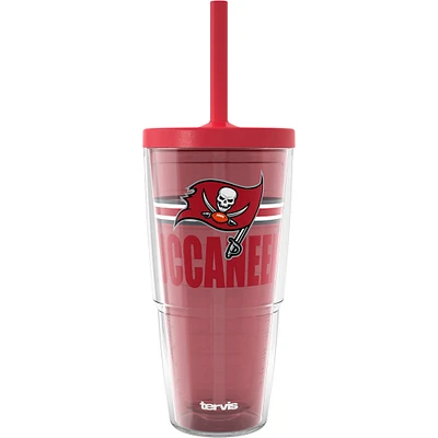 Gobelet classique Tervis Tampa Bay Buccaneers de 24 oz avec couvercle à paille Go the Distance