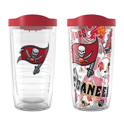 Tervis Tampa Bay Buccaneers paquet de deux 16oz. Ensemble de gobelets classiques Allover