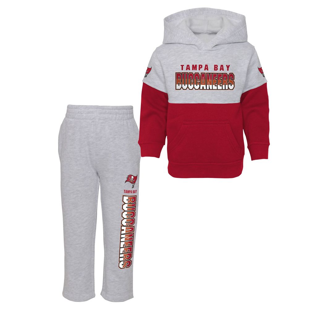 Toddler Red/Heathered Gray Tampa Bay Buccaneers Playmaker - Pullover Hoodie & Pants Set