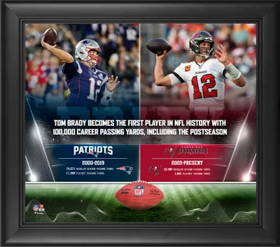 Tom Brady Framed 15 x 17 NFL All-Time Passing Yards Record Collage with a  Piece of Game-Used Ball - Limited Edition of 512