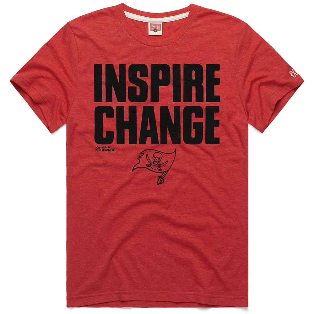 T-shirt unisexe rouge hommage Tampa Bay Buccaneers 2024 Inspire Change Tri-Blend