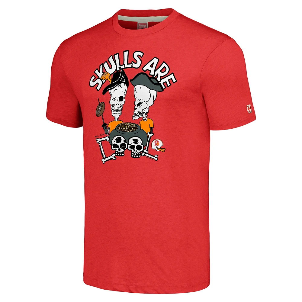 T-shirt unisexe NFL x Homage Beavis and Butt-Head rouge Tampa Bay Buccaneers Tri-Blend