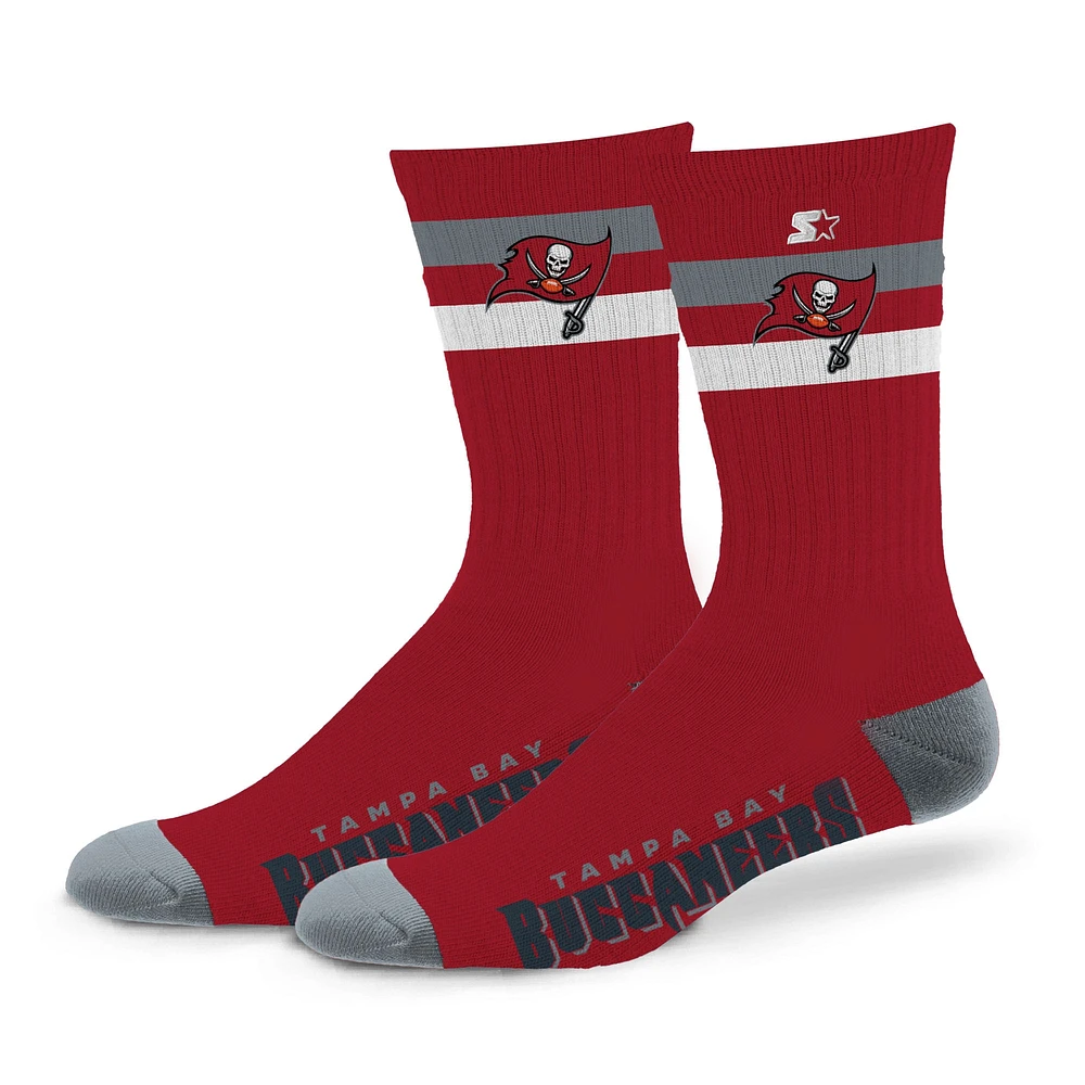 Unisex Starter Tampa Bay Buccaneers Team Color Two-Stripe Crew Socks