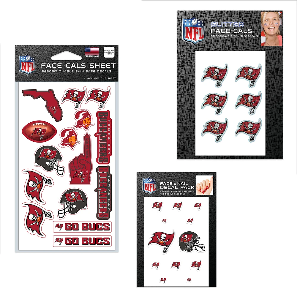 WinCraft Tampa Bay Buccaneers 4" x 7" Waterless Tattoos Set