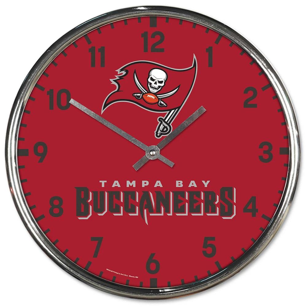 WinCraft Tampa Bay Buccaneers Horloge murale chromée