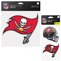 Lot de deux autocollants WinCraft Tampa Bay Buccaneers Perfect Cut