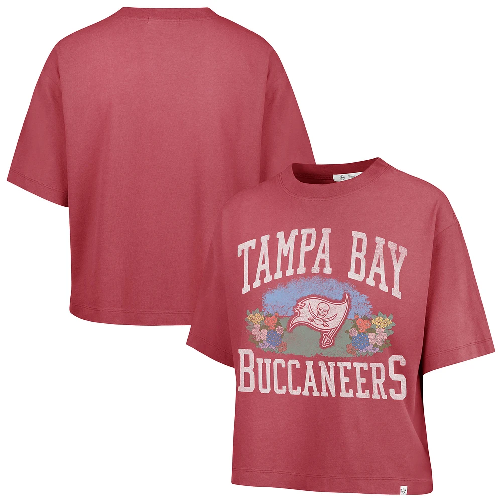 Women's '47  Light Red Tampa Bay Buccaneers Florentina Montauk Cropped T-Shirt