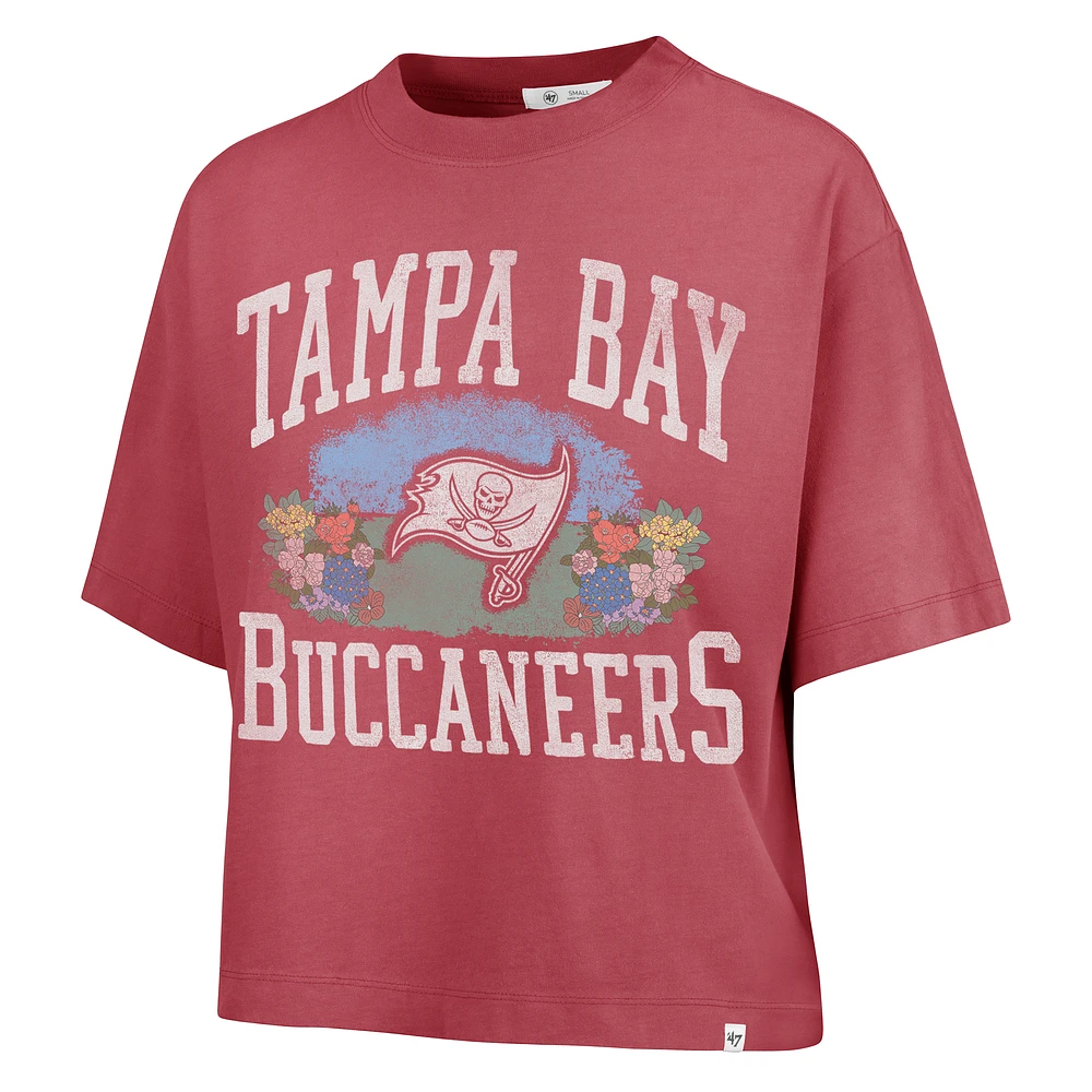 Women's '47  Light Red Tampa Bay Buccaneers Florentina Montauk Cropped T-Shirt