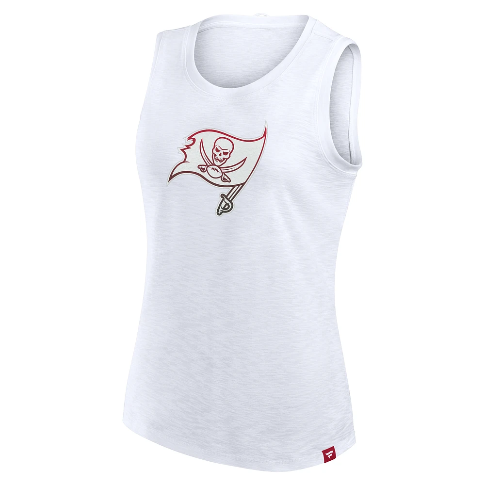 Débardeur flammé blanc Tampa Bay Buccaneers Fanatics pour femme