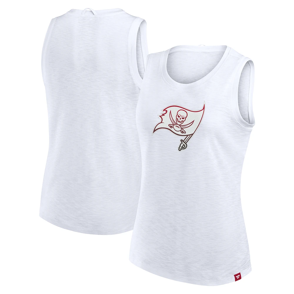 Débardeur flammé blanc Tampa Bay Buccaneers Fanatics pour femme