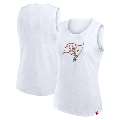 Débardeur flammé blanc Tampa Bay Buccaneers Fanatics pour femme