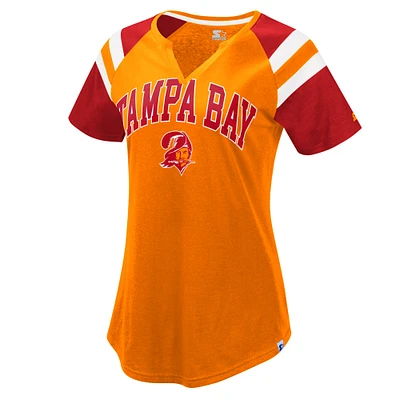 Women's Starter  Orange Tampa Bay Buccaneers Game On Notch Neck Raglan T-Shirt