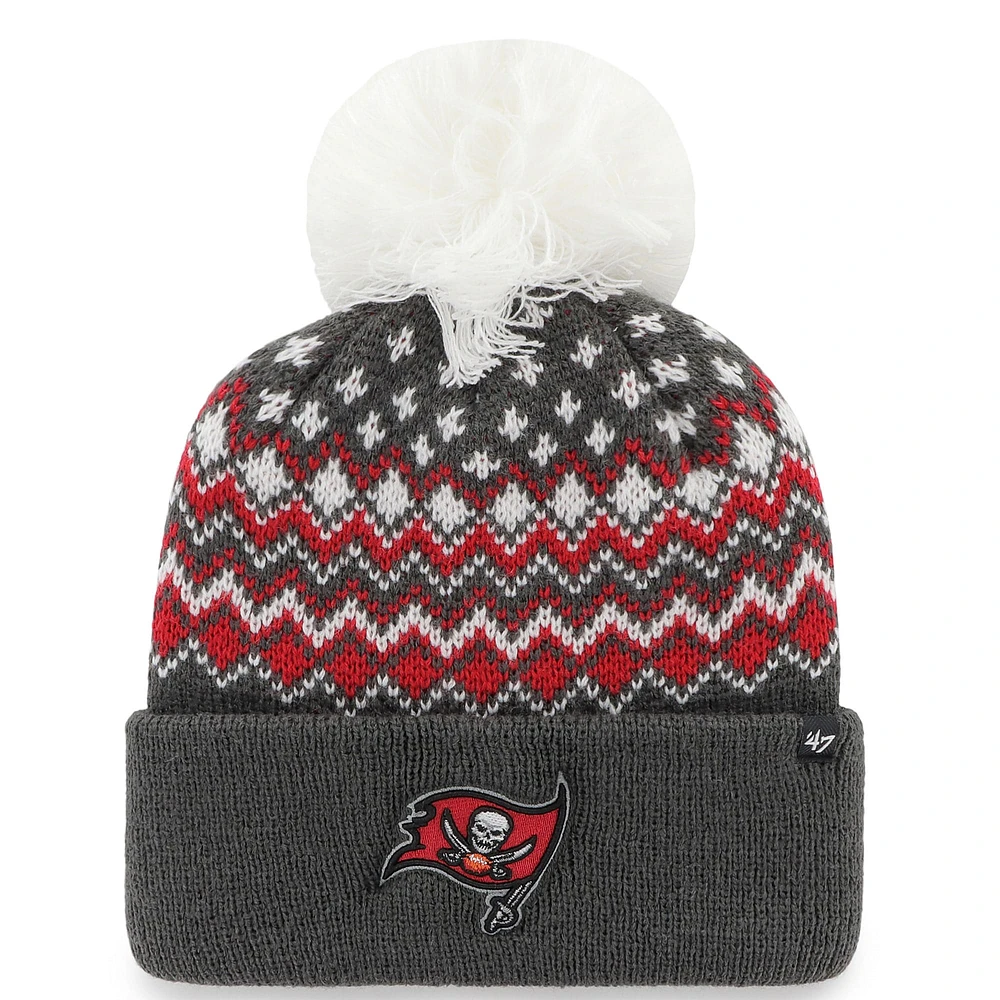 Bonnet tricoté à revers avec pompon Elsa des Buccaneers de Tampa Bay '47 en graphite pour femme