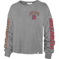 Women's '47 Gray Tampa Bay Buccaneers Ultra Max Parkway - Long Sleeve Cropped T-Shirt