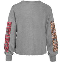 Women's '47 Gray Tampa Bay Buccaneers Ultra Max Parkway - Long Sleeve Cropped T-Shirt