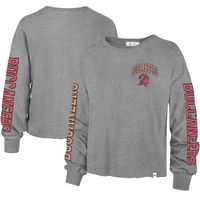 Women's '47 Gray Tampa Bay Buccaneers Ultra Max Parkway - Long Sleeve Cropped T-Shirt