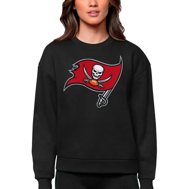 Women's Antigua Heather Gray Tampa Bay Buccaneers Victory Chenille Pullover Sweatshirt Size: Large