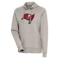 Men's Antigua Heather Gray Tampa Bay Buccaneers Victory Chenille Pullover  Sweatshirt