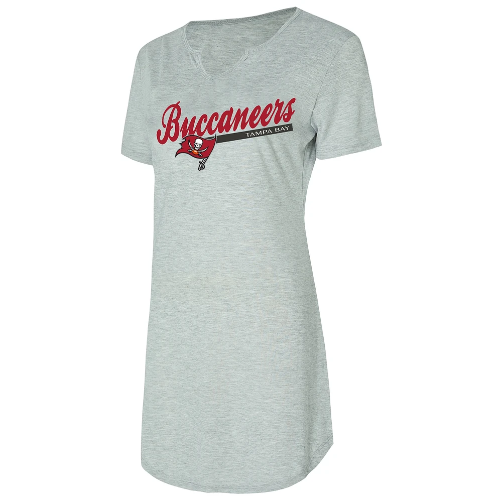 Women's Concepts Sport Gray Tampa Bay Buccaneers Petition Knit Nightshirt