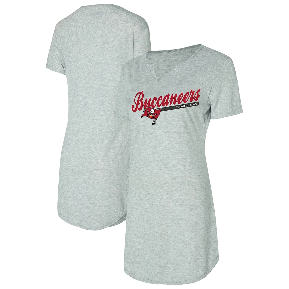 Women's Concepts Sport Gray Tampa Bay Buccaneers Petition Knit Nightshirt