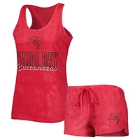 Women's Concepts Sport Red Tampa Bay Buccaneers Billboard Scoop Neck Racerback Tank and Shorts Sleep Set