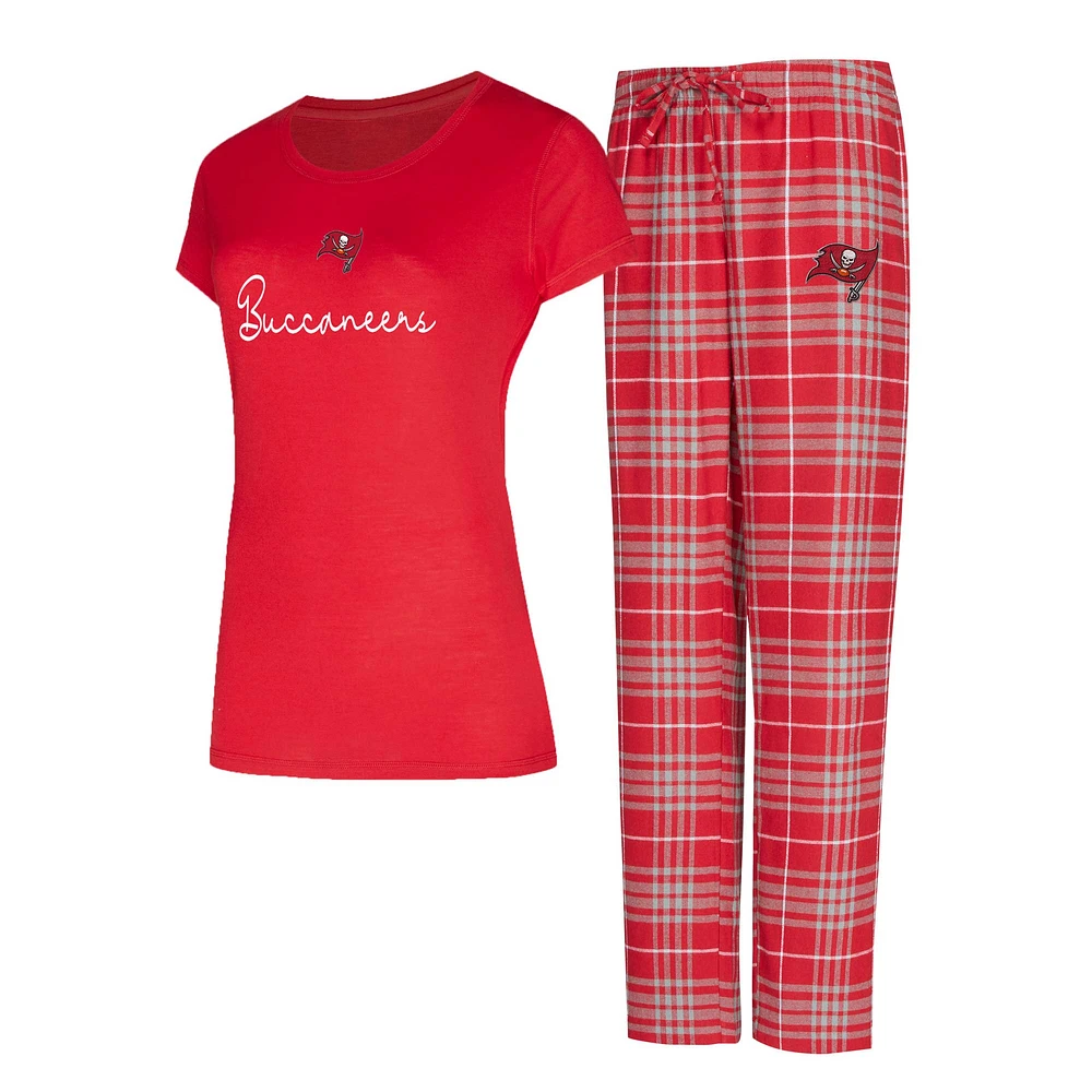 Ensemble de nuit pour femme Concepts Sport Tampa Bay Buccaneers Vector T-shirt et pantalon en flanelle