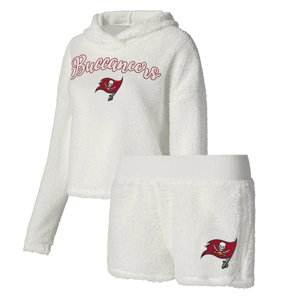 Concepts Sport Blanc Tampa Bay Buccaneers Sweat-shirt et short moelleux pour femme