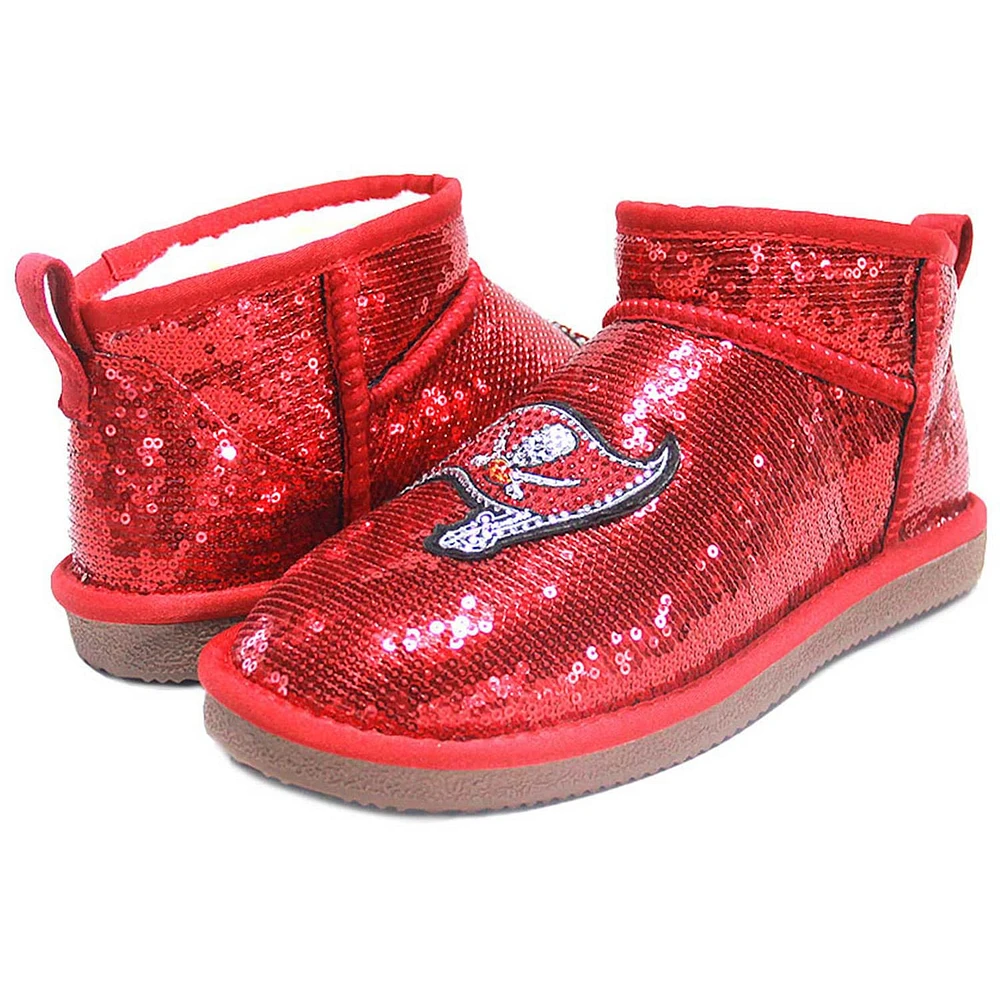 Women's Cuce  Red Tampa Bay Buccaneers Sequin Ankle Boots