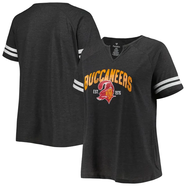 Men's New Era Orange Tampa Bay Buccaneers Throwback Raglan Long Sleeve T- Shirt