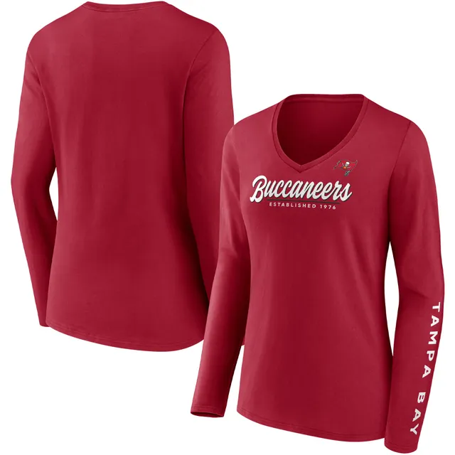 Women's St. Louis Cardinals Red Oversized Long Sleeve Ombre Spirit Jersey  T-Shirt