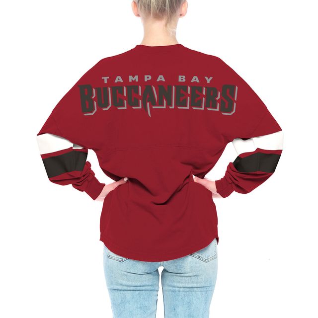 Fanatics Branded Women's Fanatics Branded Red Tampa Bay Buccaneers Spirit  Jersey Lace-Up V-Neck Long Sleeve T-Shirt