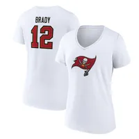 Fanatics Branded Women's Fanatics Branded Tom Brady White Tampa Bay  Buccaneers Player Icon Name & Number - V-Neck T-Shirt