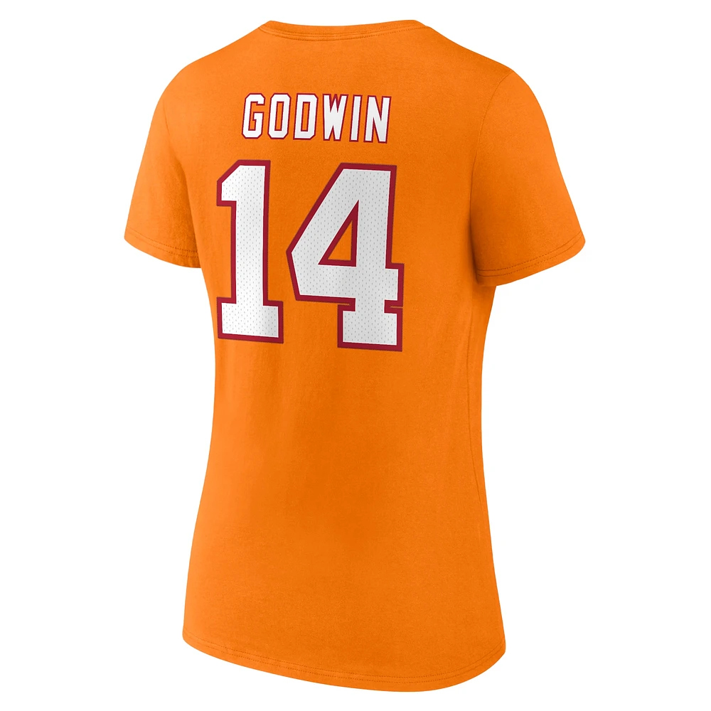 Women's Fanatics Chris Godwin Orange Tampa Bay Buccaneers Throwback Player Icon Name & Number T-Shirt