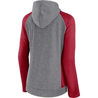 Women's Fanatics  Heather Gray/College Red Tampa Bay Buccaneers Blind Side Lightweight Full-Zip Hoodie