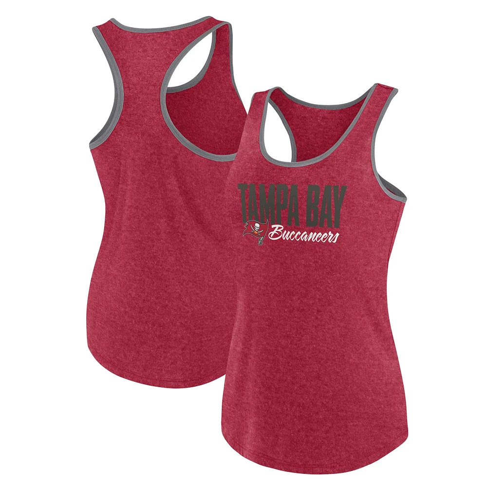 Women's Fanatics Heather Red Tampa Bay Buccaneers Plus Fuel Tank Top