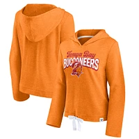 Pull à col en V polaire Fanatics orange chiné pour femmes Tampa Bay Buccaneers True Classics - Sweat capuche