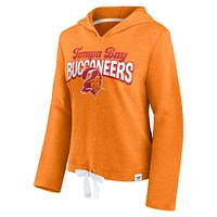 Pull à col en V polaire Fanatics orange chiné pour femmes Tampa Bay Buccaneers True Classics - Sweat capuche