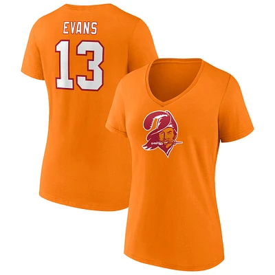 Women's Fanatics Mike Evans  Orange Tampa Bay Buccaneers Player Icon Name & Number V-Neck T-Shirt