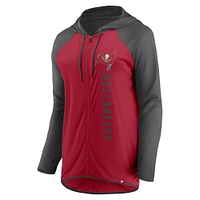 Women's Fanatics Red/Pewter Tampa Bay Buccaneers Forever Fan Full-Zip Hoodie