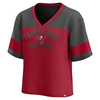 Women's Fanatics  Red/Pewter Tampa Bay Buccaneers Homeschool Jersey Poly V-Neck
Fashion Top