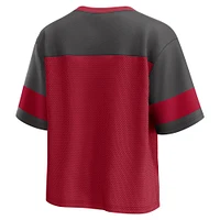 Women's Fanatics  Red/Pewter Tampa Bay Buccaneers Homeschool Jersey Poly V-Neck
Fashion Top