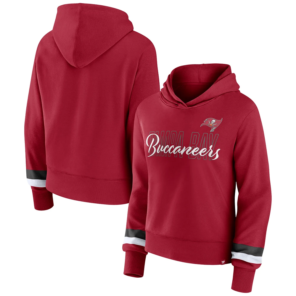 Women's Fanatics  Red Tampa Bay Buccaneers Over Under Pullover Hoodie